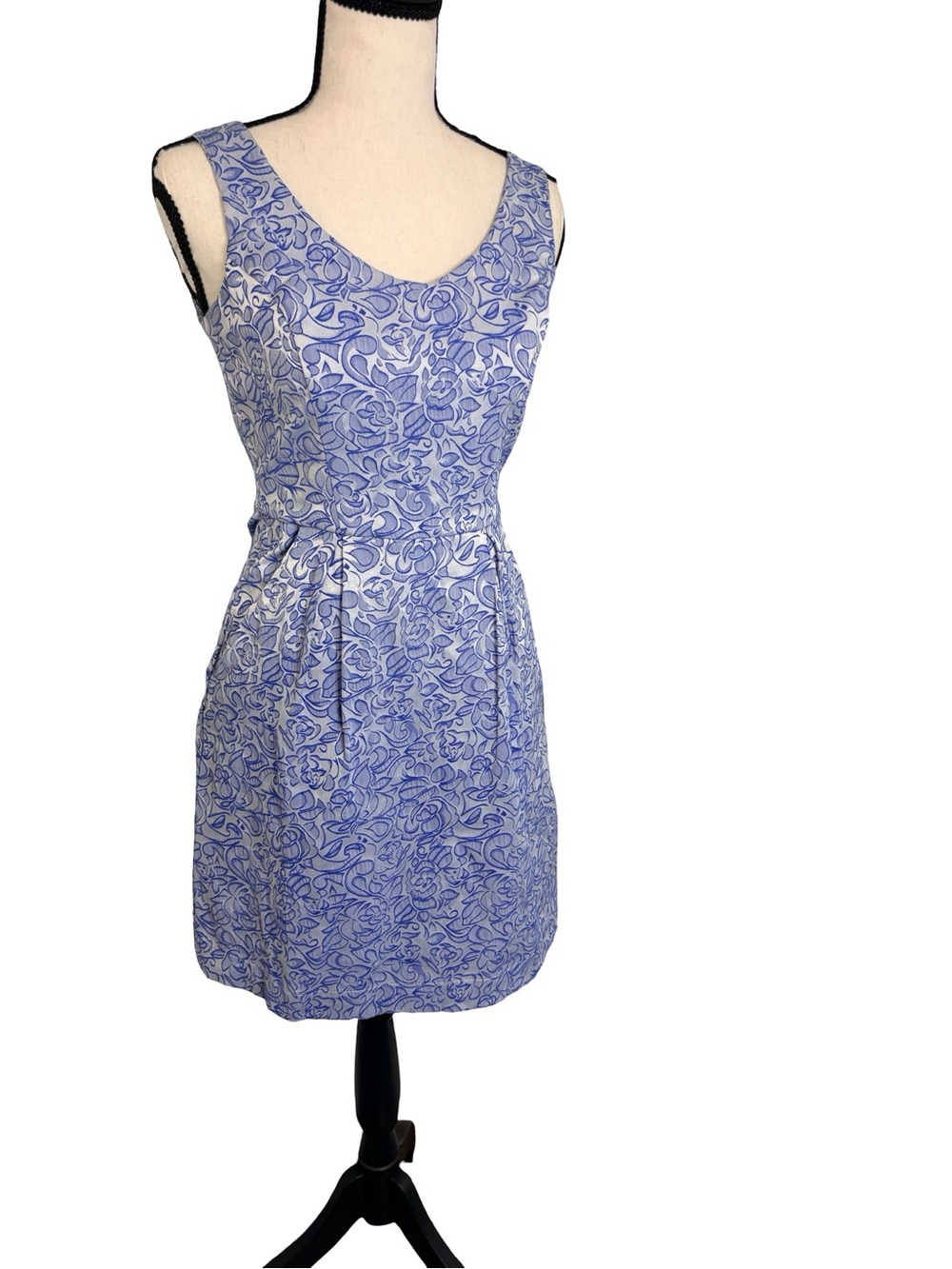 Vintage Schooner Collection‎ Blue Floral Jacquard Dress